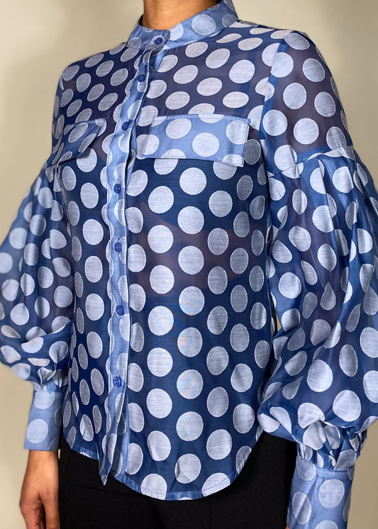 Blue Lagoon Polka Dot Blouse