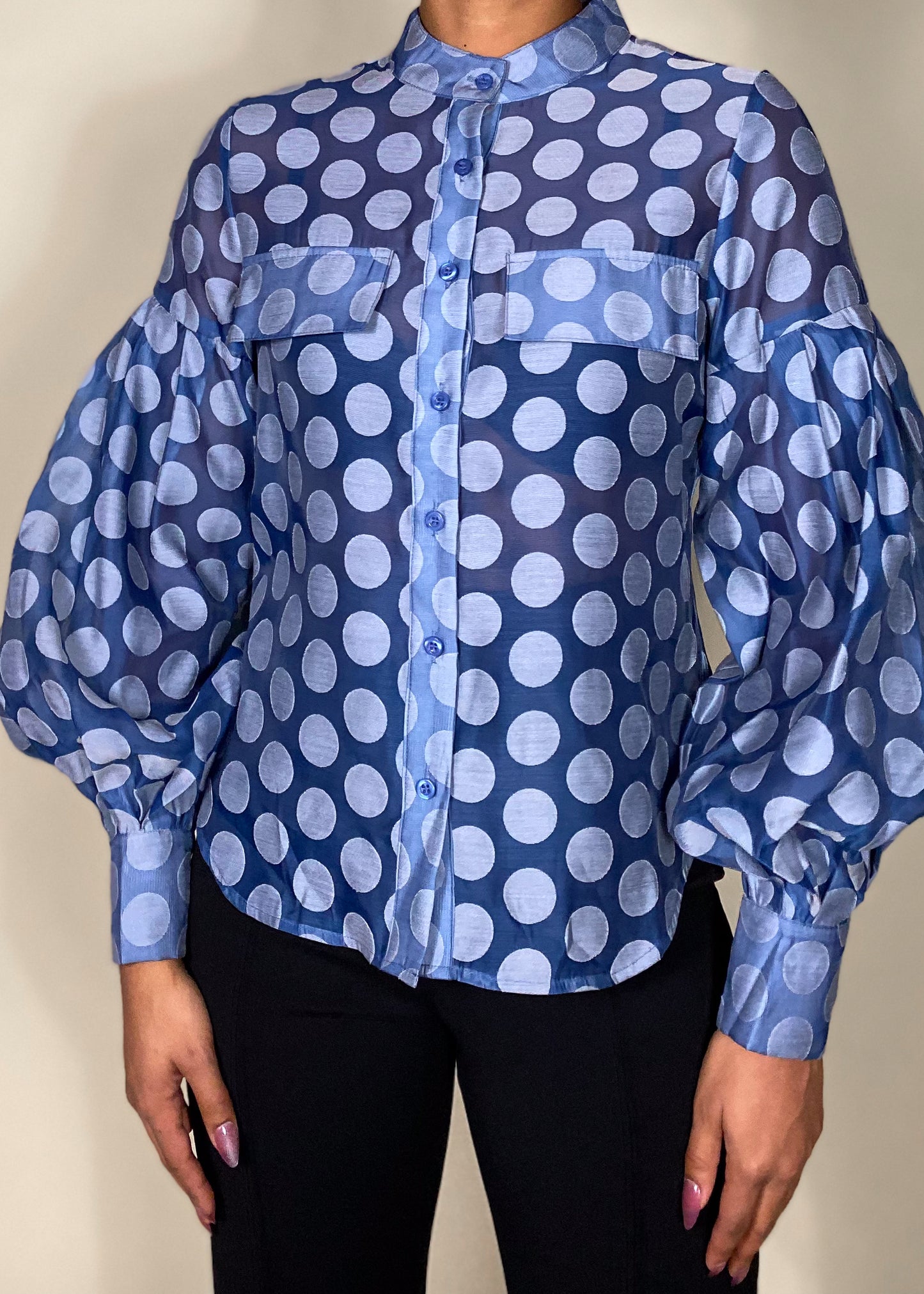 Blue Lagoon Polka Dot Blouse