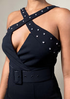 Nia Black Cross Jumpsuit