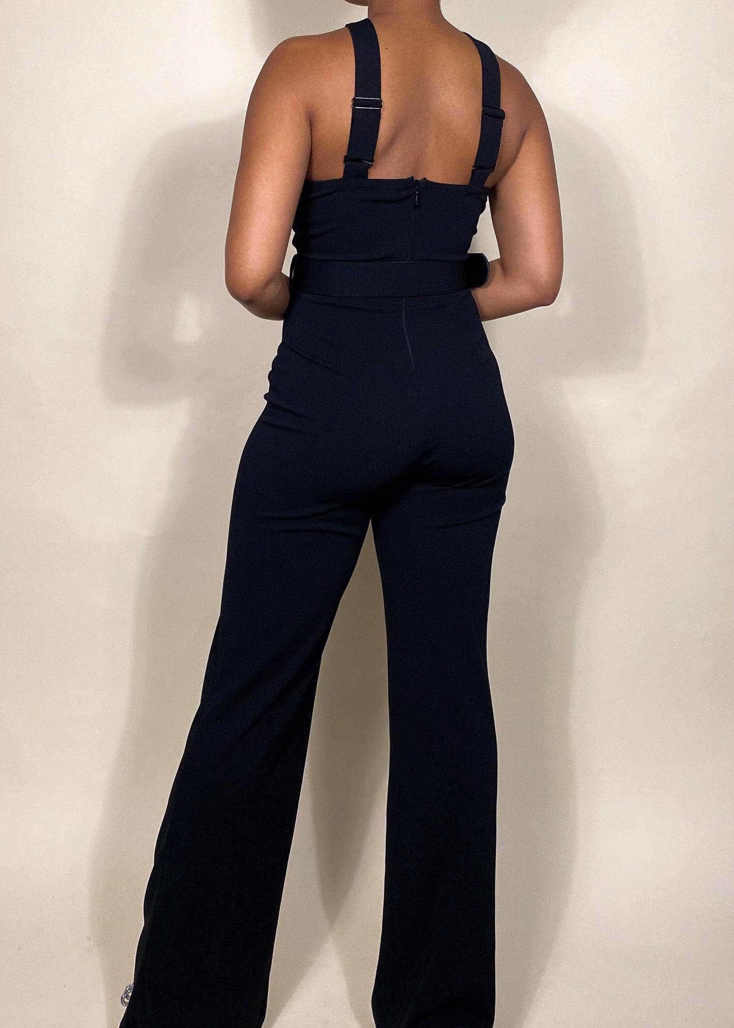 Nia Black Cross Jumpsuit