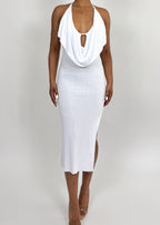 Summer cocktail dress
Date night outfit
Bridal shower dress
Resort wear fashion
Beach vacation dress
Draped neckline dress
Halter midi dress
Keyhole cutout dress
Side slit ribbed dress
Sleeveless white dress
Elegant white midi dress
Minimalist halter dress
Chic ribbed knit dress
Classy bodycon dress
Sophisticated white dress