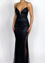Kaia Black Shimmer Gown