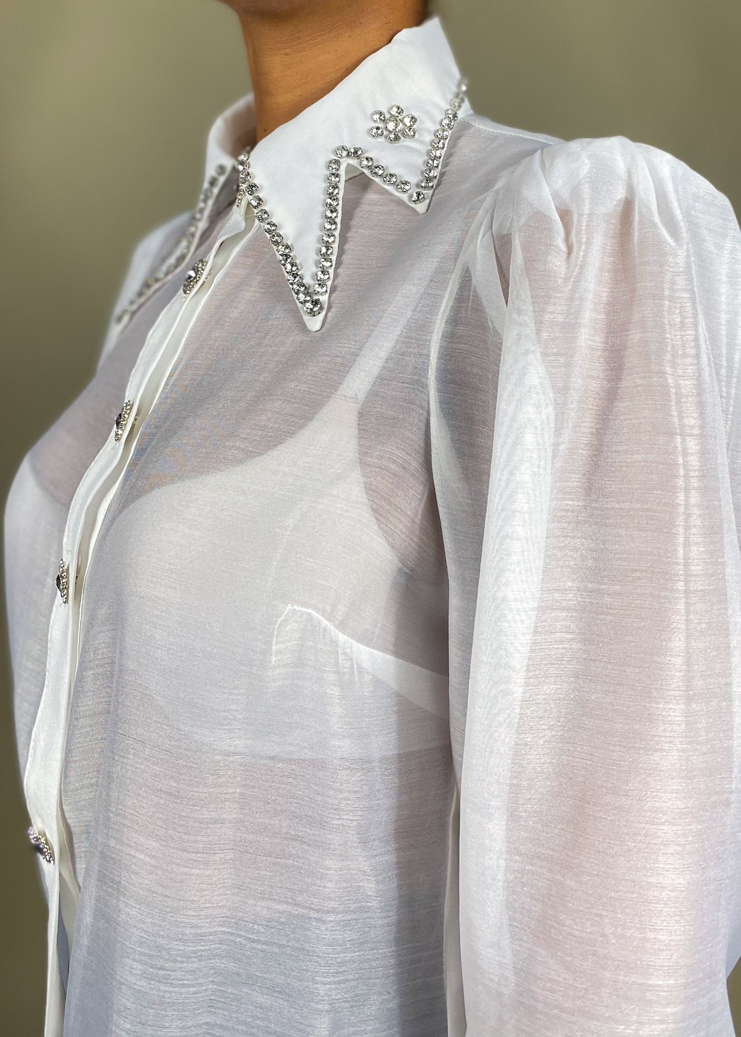 Icy White Sheer Blouse