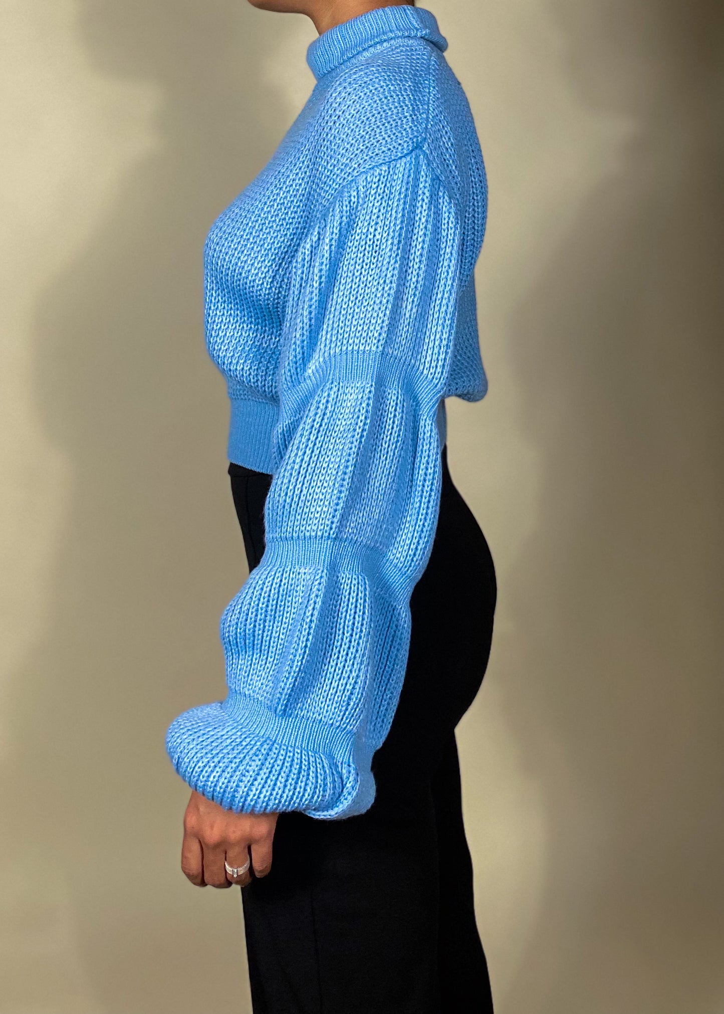 Chrissy Crop Turtleneck Sweater +