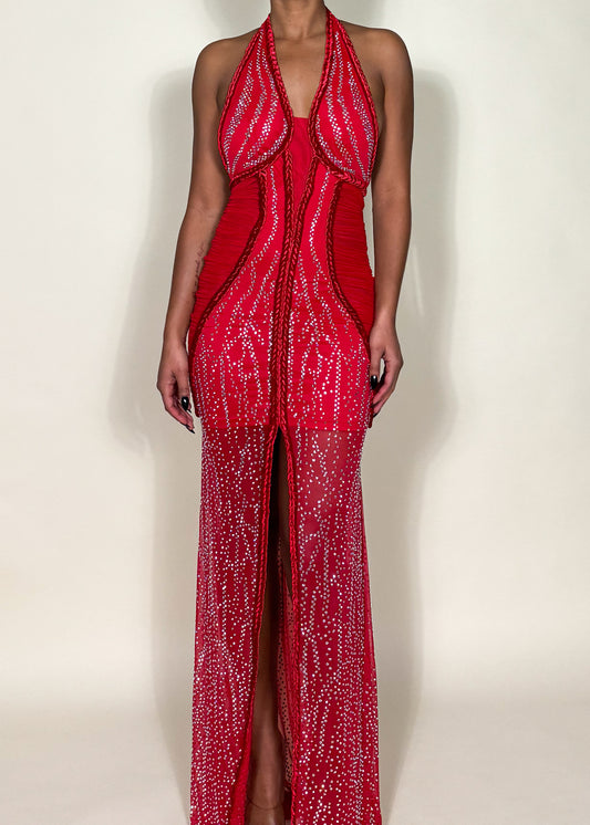 Luxury gala dress for women
 black-tie gown
 event dress
Nightclub outfit
prom dress 2025
Halter neck sheer mesh dress
Crystal-embellished black dress
Floor-length high-slit gown
Sexy yet elegant evening wear
Designer-inspired statement dress
Black rhinestone halter gown
Sheer illusion embellished dress
High-slit black evening dress
Elegant see-through beaded gown
Glamorous red carpet-inspired dress