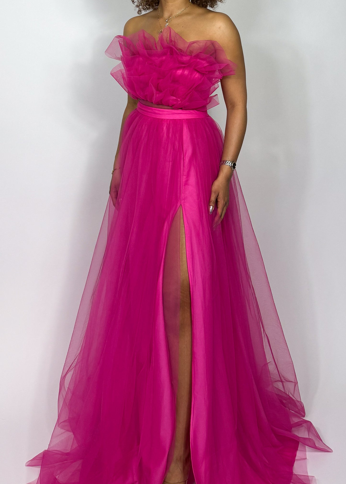 Azalea Pink Tulle Gown