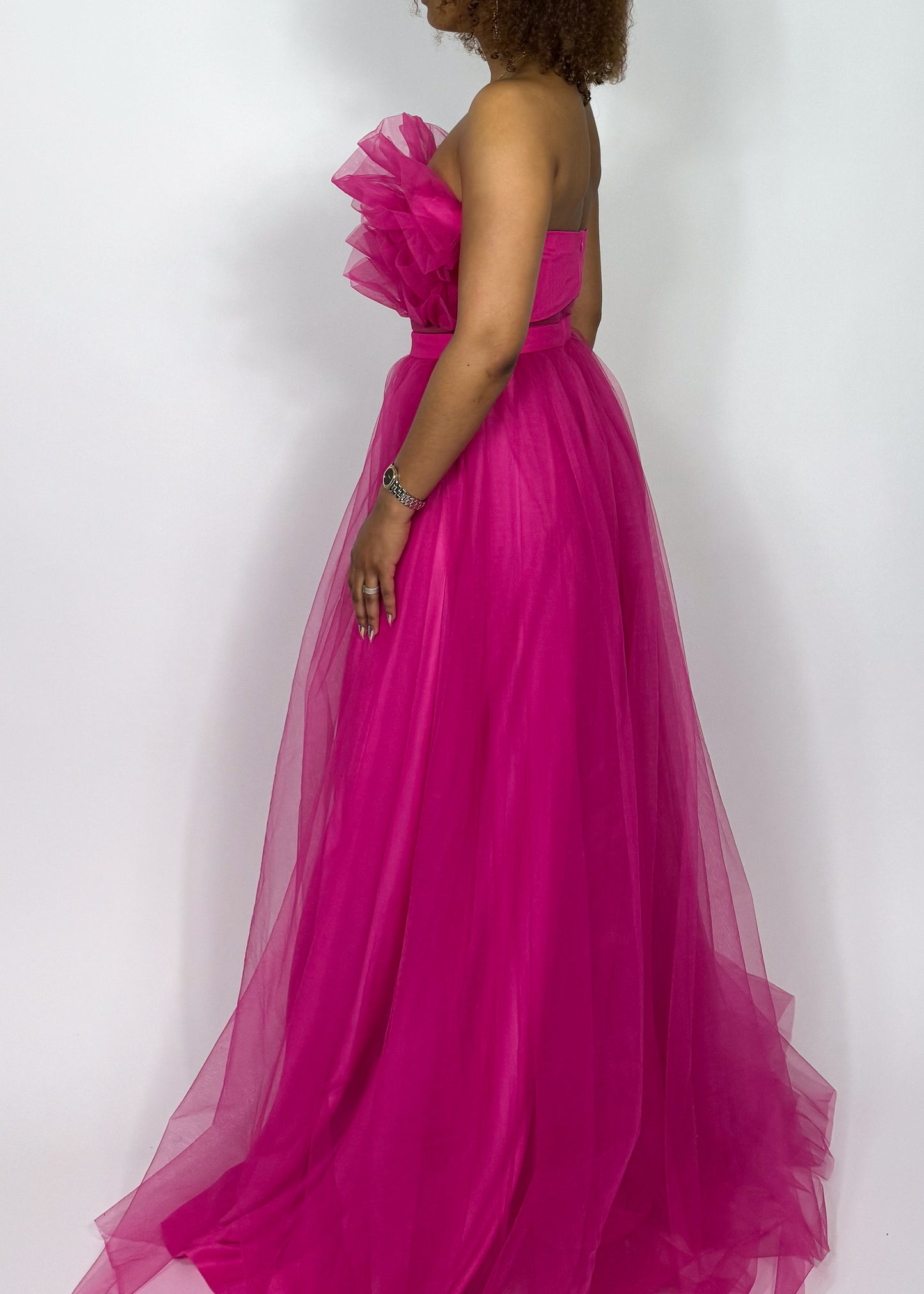 Azalea Pink Tulle Gown