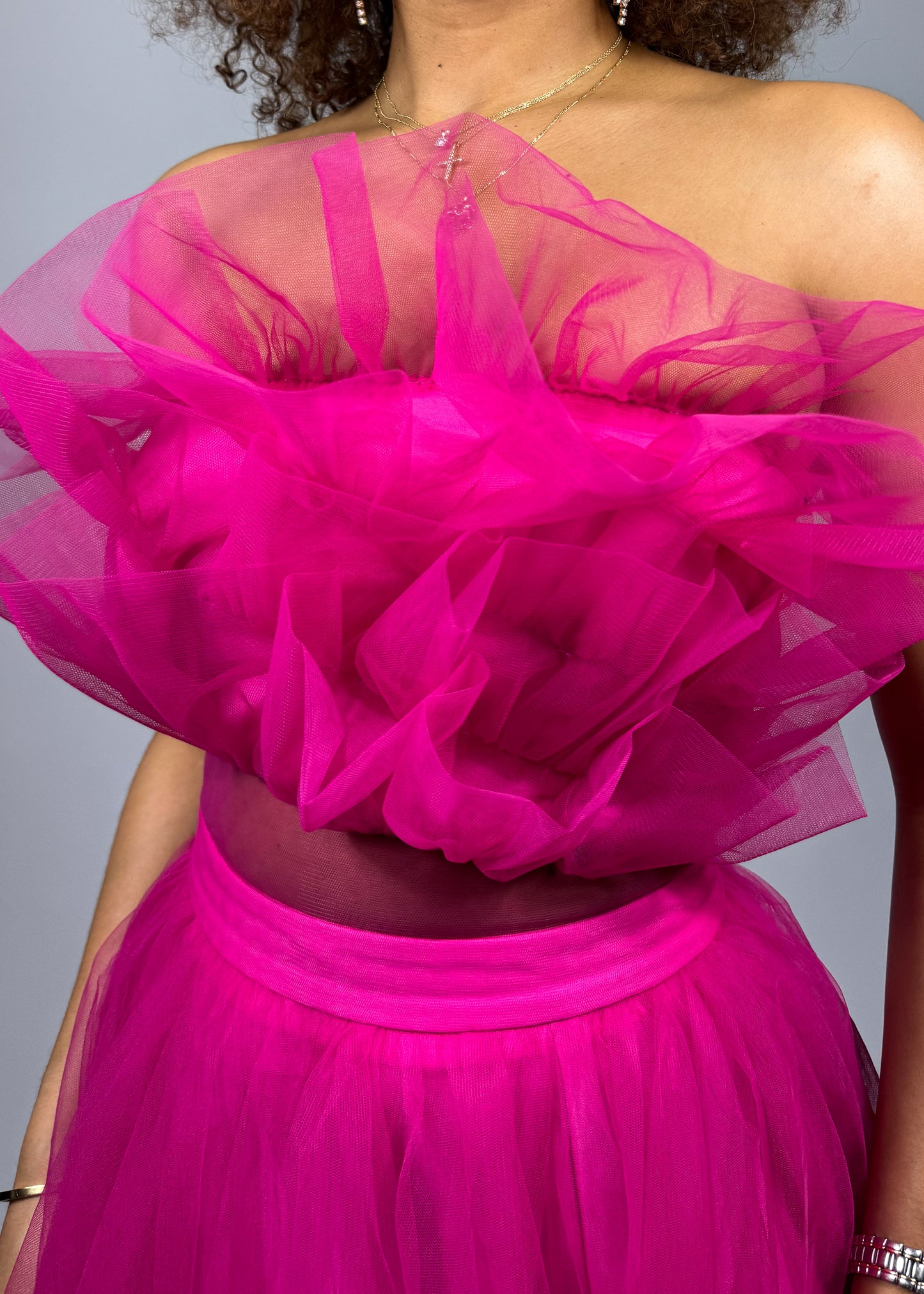 Azalea Pink Tulle Gown