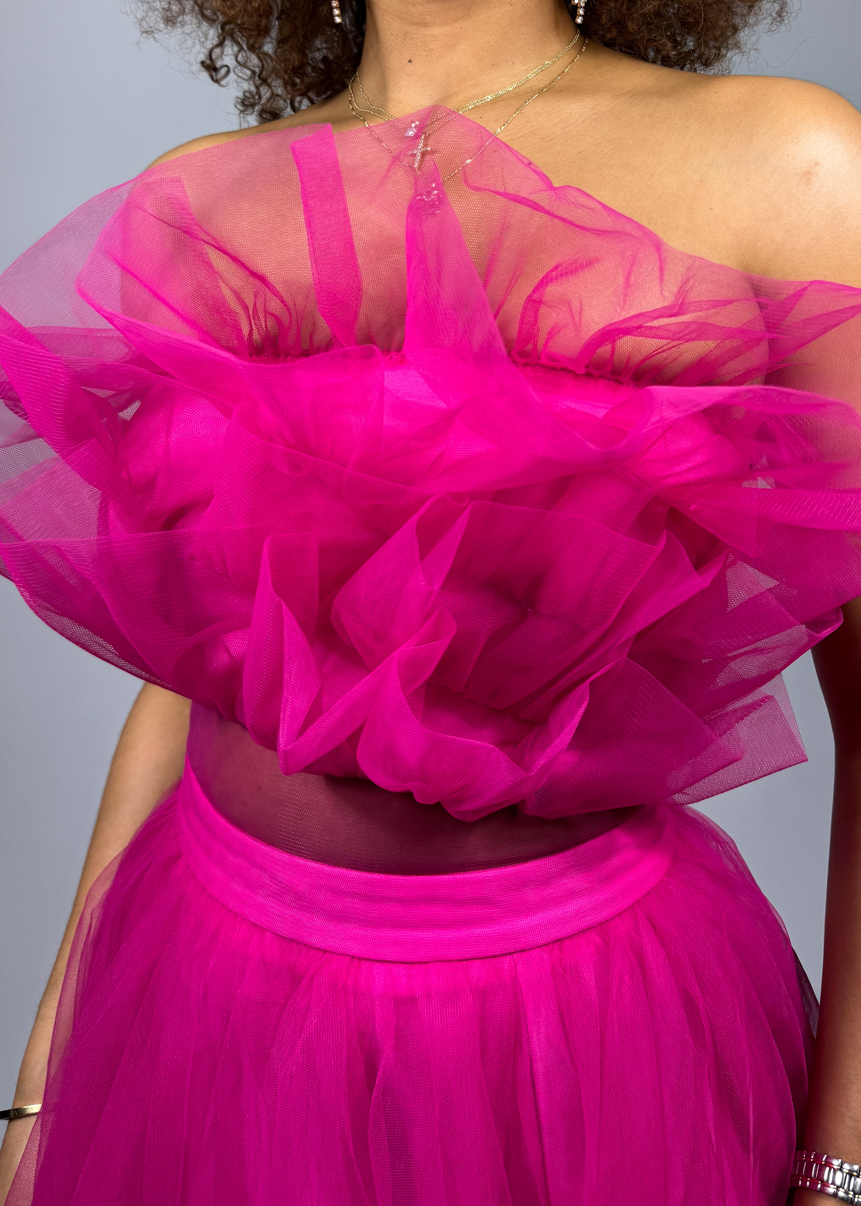 Azalea Pink Tulle Gown