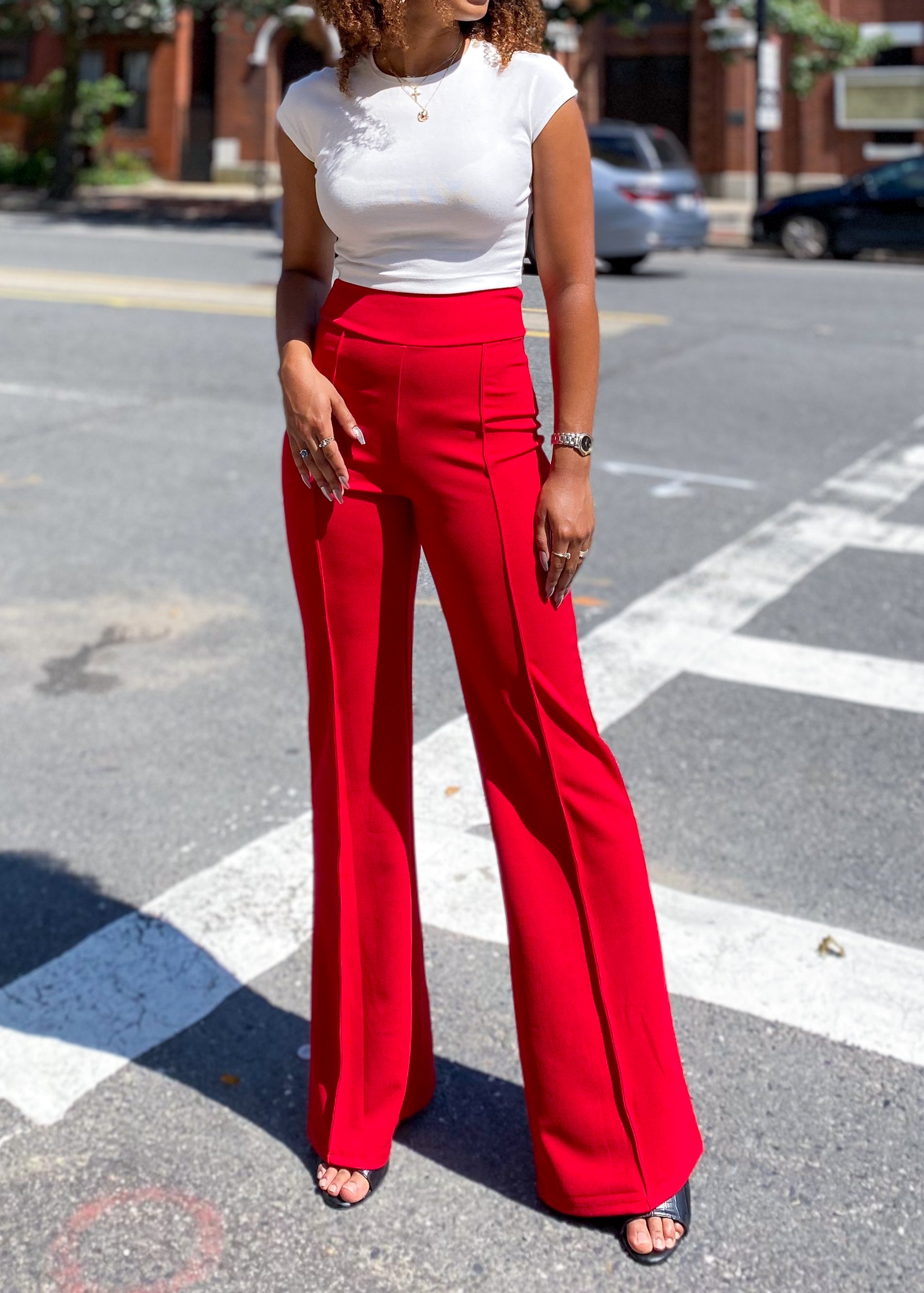 Casual chic trousers
Office wear pants
Elegant dinner outfit
Business casual trousers
Date night pants
Brunch outfit idea
Travel-friendly trousers
High-waisted wide-leg trousers
Tailored fit pants
Flared dressy trousers
Sleek straight-leg pants
Stretch-fit formal trousers
Minimalist aesthetic pants
Effortless street style
Classy and modern outfit
Trendy fashion-forward trousers
Feminine power dressing
Sophisticated everyday wear
Sleek and polished pants