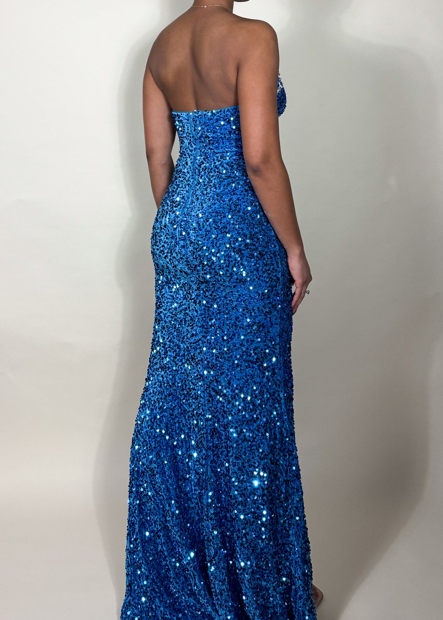 Sequins Sweetheart Gown Blue