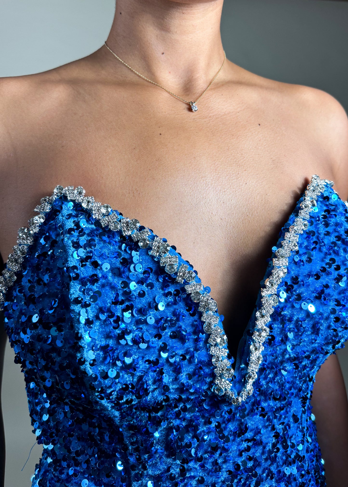 Sequins Sweetheart Gown Blue