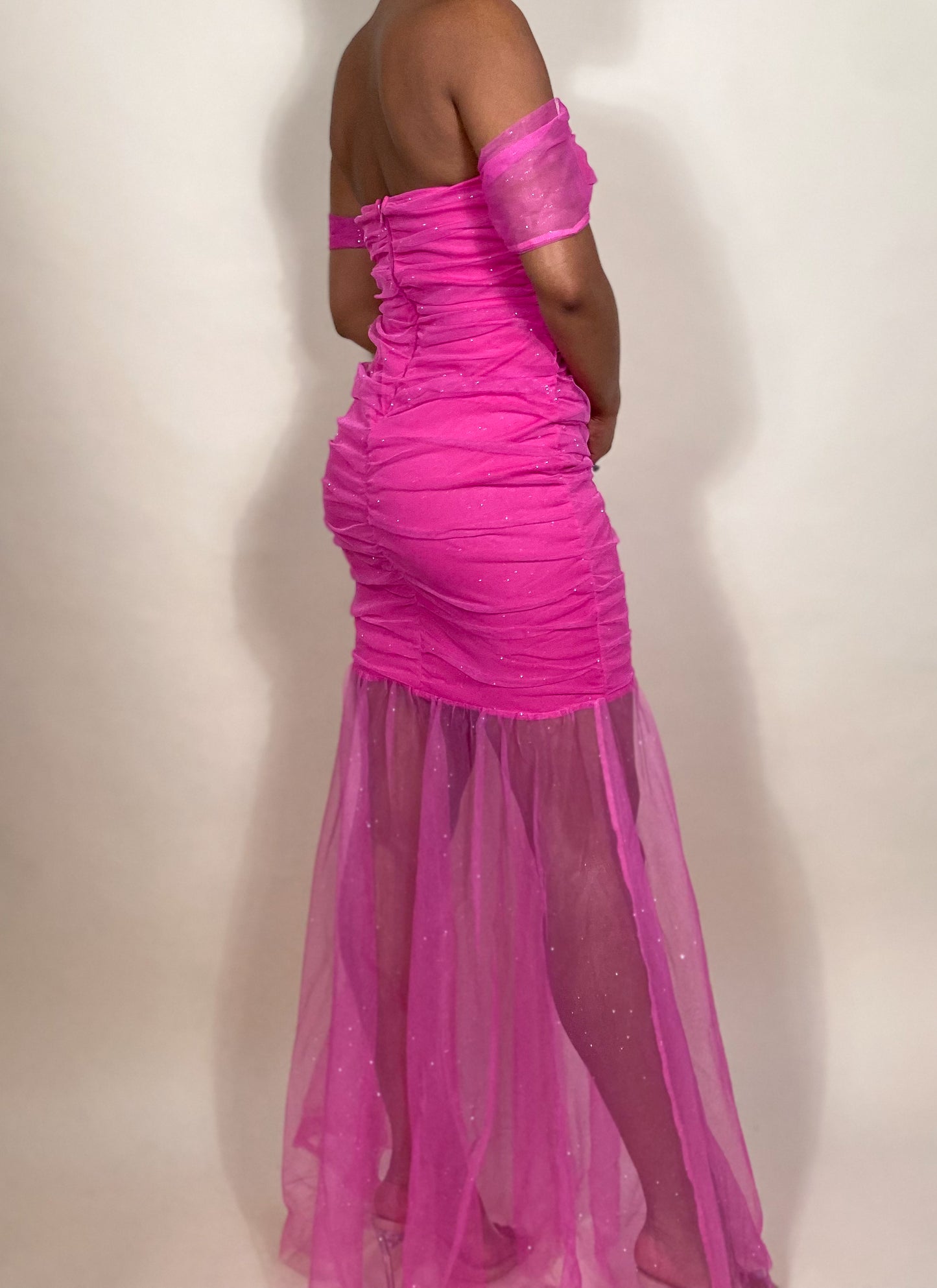 Pink Off the Shoulder Dress