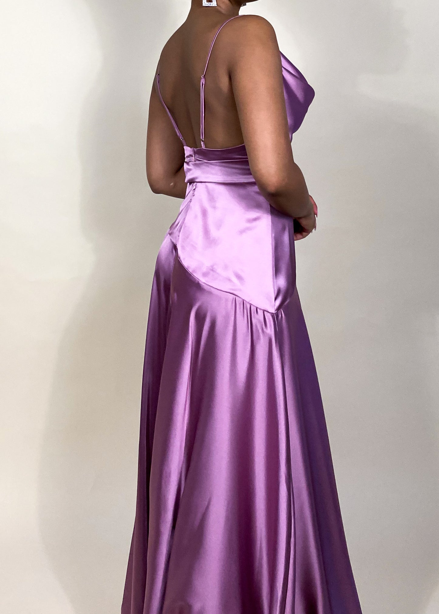 Lilac Satin Gown