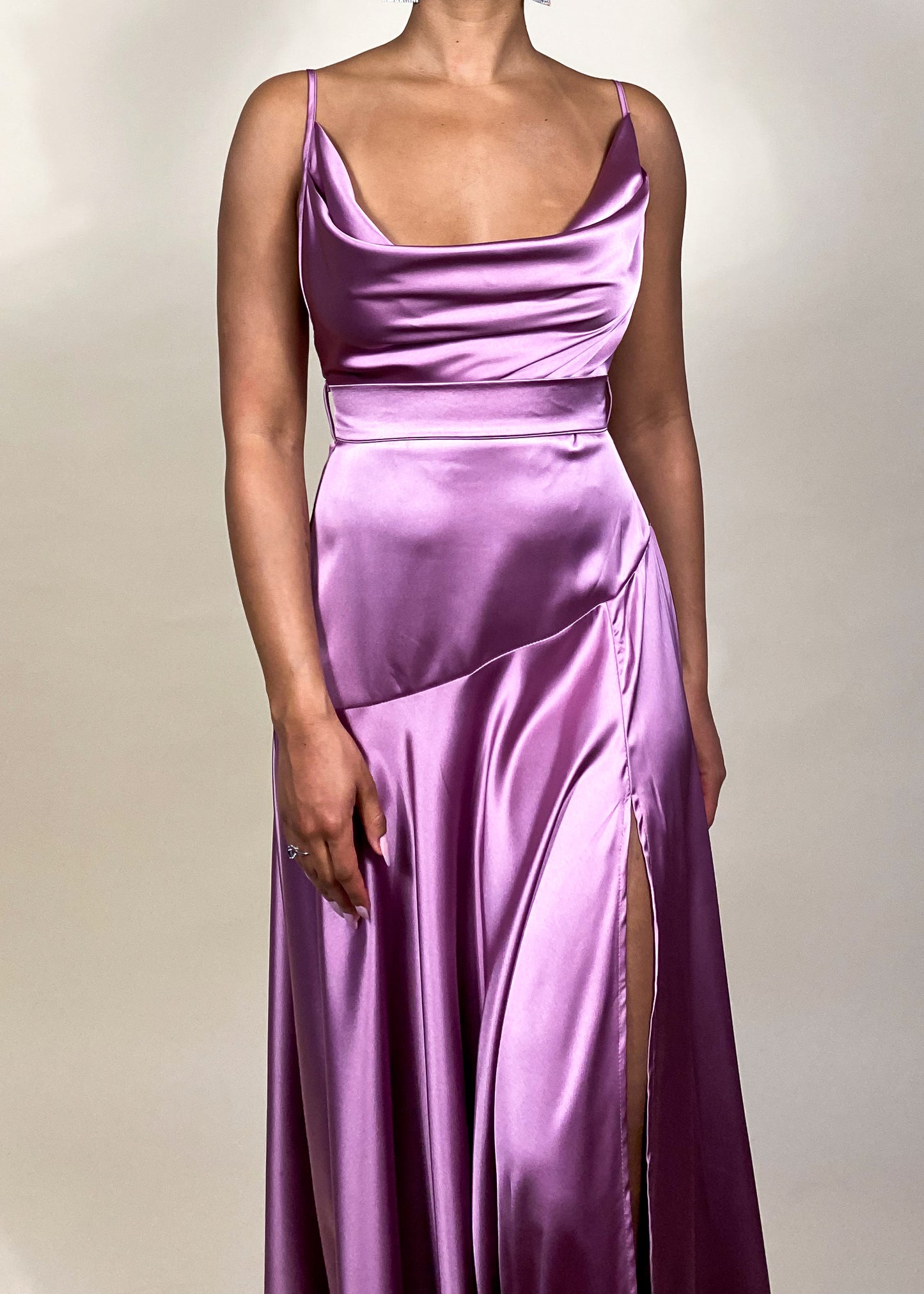 Lilac Satin Gown