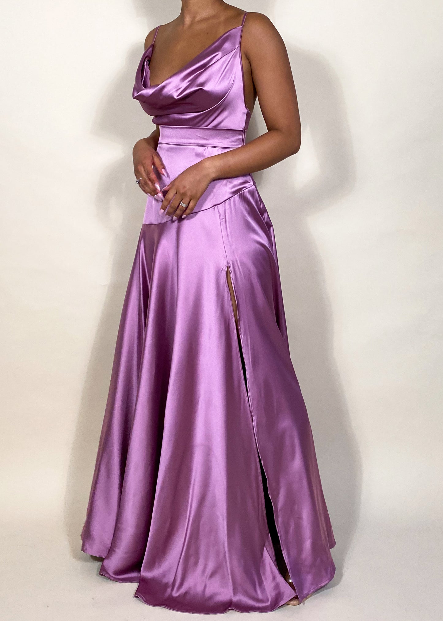 Lilac Satin Gown