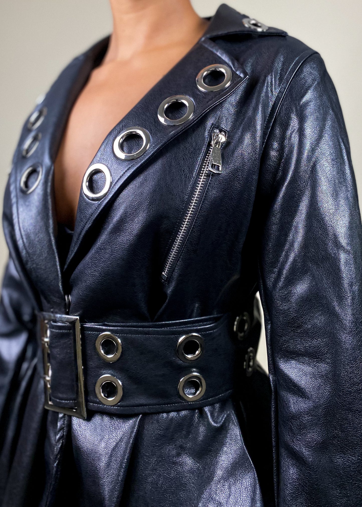 Luna Leather Coat Black