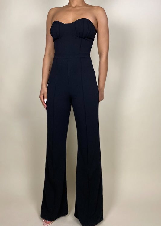 Elegant evening jumpsuit
Black tie event fashion
Chic cocktail party outfit
Sophisticated wedding guest look
Date night fashion must-have
Formal dinner party attire
Timeless special occasion wear
Effortless red carpet style
Trendy night-out outfit
Glamorous minimalist fashion
Strapless black jumpsuit
Sweetheart neckline jumpsuit
Wide-leg tailored jumpsuit
High-waisted fitted jumpsuit
Minimalist structured jumpsuit
Elegant one-piece outfit
Sleeveless evening jumpsuit
Luxe formalwear jumpsuit
Ultra-flattering