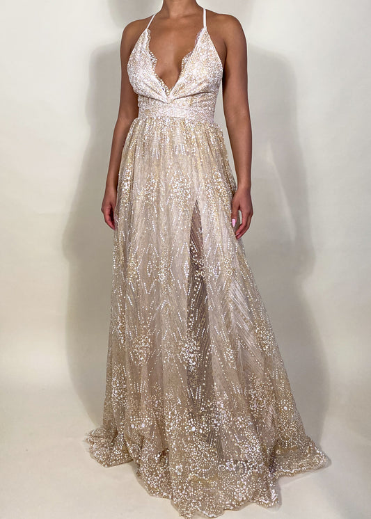Wedding guest dress 2025
Luxurious bridal reception gown
Red carpet-worthy evening gown
Formal gala dress with sequins
Engagement party dress
Delicate sequin lace gown
Elegant strappy back evening dress
Flowing sheer overlay gown
Romantic sparkle A-line dress
Hollywood-inspired glamorous dress
Champagne gold sequin gown
Elegant floor-length evening dress
Sparkly deep V-neck gown
Glamorous beaded prom dress
Timeless shimmering maxi dress
