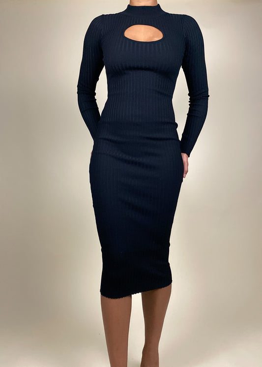 Keyhole Black Dress
