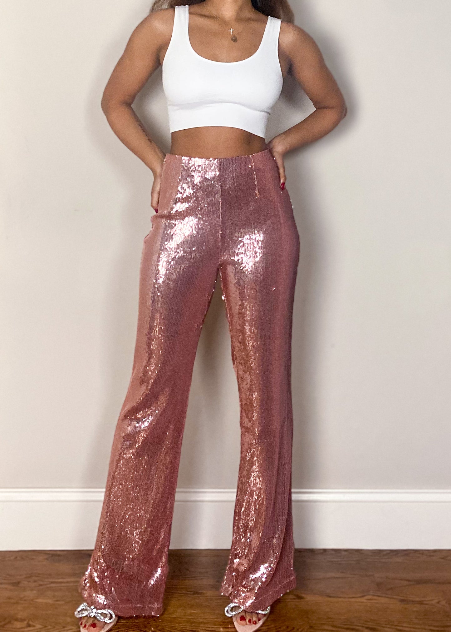 Pink Sequins Pants