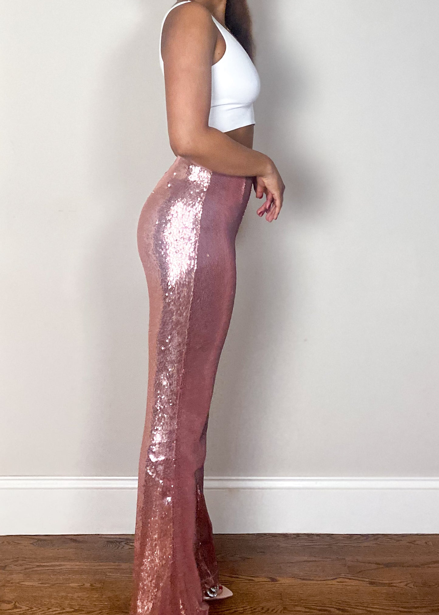 Pink Sequins Pants