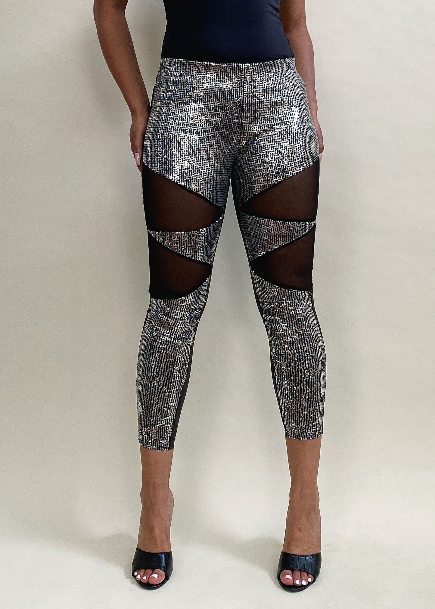 Metallic Leather Leggings