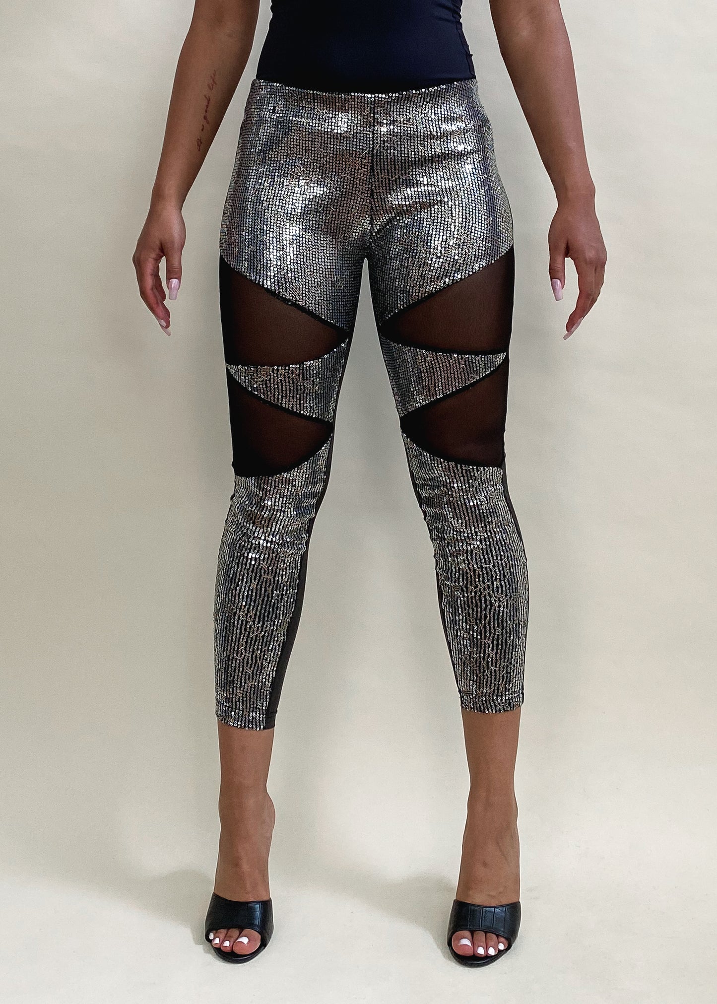 Metallic Leather Leggings