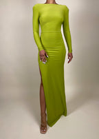 Red carpet dress
Gala night outfit
High-fashion event dress
Formal wedding guest gown
Date night maxi dress Spring fashion evening wear
Summer formal event dress
Fall gala outfit
Winter holiday statement gown
High slit bodycon dress
Sleek long sleeve gown
Form-fitting minimalist dress
Bright neon statement dress
Contemporary fashion evening dress
Lime green evening gown
Elegant long sleeve dress
Bold statement maxi dress
Minimalist chic formal dress
Vibrant bodycon gown