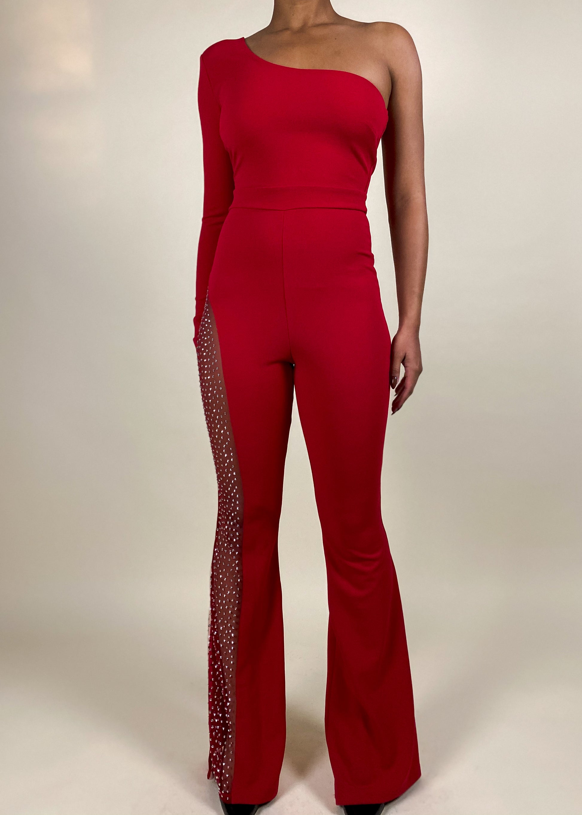 Red carpet-inspired jumpsuit
Nightclub fashion must-have
Trendy date night outfit
Birthday glam jumpsuit
Luxe party jumpsuit outfit
Crystal-embellished jumpsuit
Mesh-paneled wide-leg jumpsuit
Glamorous sparkle jumpsuit
Soft stretch fabric with rhinestones
Elegant long-sleeve jumpsuit
One-shoulder black jumpsuit
Sheer panel rhinestone jumpsuit
Statement cutout jumpsuit
Sexy asymmetric jumpsuit
High-fashion black bodysuit