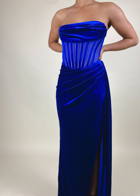 Blue Velvet Gown